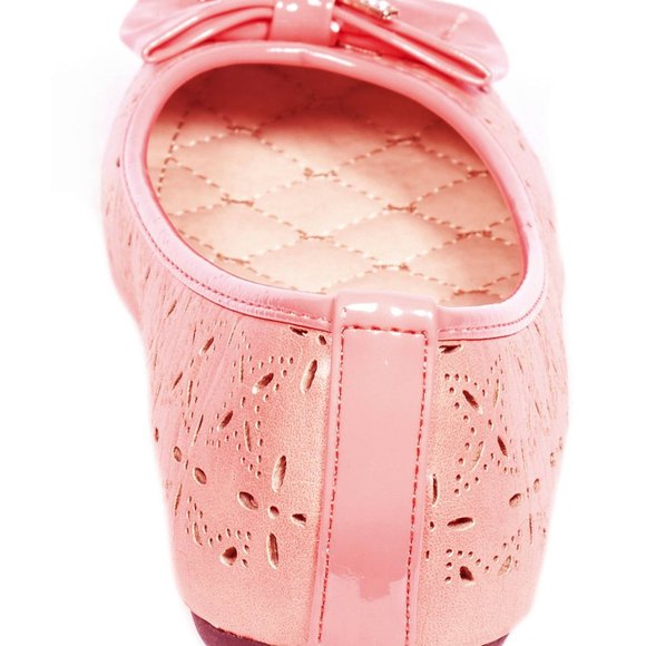 Tory K Women Ballet Bow Flats, b-2057, Coral - Picture 3 of 4